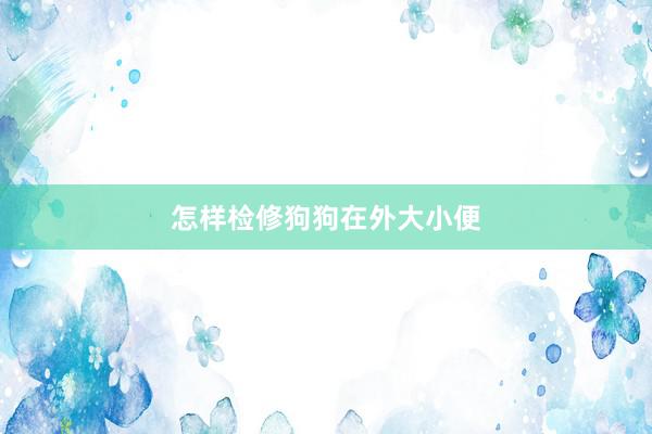怎样检修狗狗在外大小便